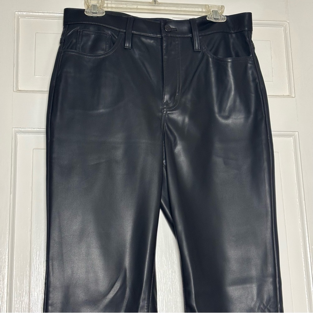 J. Crew Black Faux Leather-Style Bikercore Pants Women’s Size 30 - Picture 2 of 9